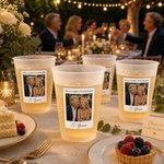 Gepersonaliseerde Vintage Foto Frosted Food-Grade Plastic Beker met Tekst en Titel Set van 10 Verjaardagsfeestje Cadeau voor Vrienden Familie