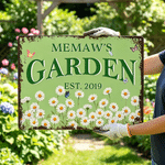 Personalised Birth Flower Butterfly Garden Metal Sign with Name Daily Use Birthday Gift for Garden Lover Family