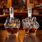 Personalised Funny Middle Finger Whiskey Decanter Set with Name Daily Use Father's Day Gift for Whiskey Lover Dad