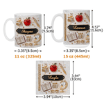 Gepersonaliseerd Lesplan Appel Kristallijn Glinsterende Effect 11 oz 15 oz Keramische Mok met Naam Dagelijks Gebruik Lerarendag Verjaardagscadeau voor leraren