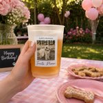 Gepersonaliseerde Vintage Foto Frosted Food-Grade Plastic Beker met Tekst en Titel Set van 10 Verjaardagsfeestje Cadeau voor Vrienden Familie
