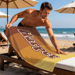 Personalized Color Blocks Oversized Quick Dry Magnetic Beach Towel with Name Summer Vacation Beach Party Birthday Gift for Family Friends