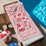 Bandiera americana personalizzata Stella Asciugamano da spiaggia morbido ad asciugatura rapida con nome e anno Giorno dell'Indipendenza 4 luglio Regalo per la famiglia e gli amici