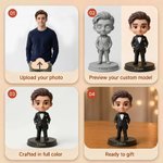 Gepersonaliseerd Bruidsjonkers Foto 3D Beeldje Ornament met Tekst Bureaudecor Bruiloft Enkel Feest Cadeau voor Bruidsjonkers
