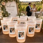 Gepersonaliseerde Vintage Foto Frosted Food-Grade Plastic Beker met Tekst en Titel Set van 10 Verjaardagsfeestje Cadeau voor Vrienden Familie