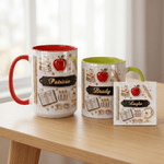 Gepersonaliseerd Lesplan Appel Kristallijn Glinsterende Effect 11 oz 15 oz Keramische Mok met Naam Dagelijks Gebruik Lerarendag Verjaardagscadeau voor leraren