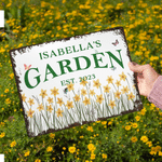 Personalised Birth Flower Butterfly Garden Metal Sign with Name Daily Use Birthday Gift for Garden Lover Family