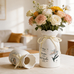 Personalisierte Geburt Blume Keramikvase mit Namen Geburtstag Jahrestag Geschenk für Mama Oma