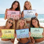 Personalised Birth Flower Waterproof Large Capacity Pool Beach Bag with Name Daily Use Birthday Summer Vocation Party Gift for Women