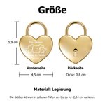 Personalisiertes herzförmiges Liebesschloss und Schlüssel Set mit Namen Text und Datum Gravur Valentinstag Jahrestag Geschenk für Paare