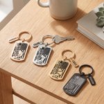 Personalised Soccer Basketball Sport National Flag Keychain with Title and Name Father's Day Game Day Gift for Dad Husband Grandpa