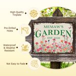 Personalised Birth Flower Butterfly Garden Metal Sign with Name Daily Use Birthday Gift for Garden Lover Family