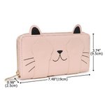 Gepersonaliseerde Schattige Kat Poot Magnetische Multi-Compartiment PU Ritssluiting Portemonnee met Naam Dagelijks Gebruik Verjaardagscadeau voor Kat Liefhebbers Meisjes