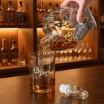 Personalised Funny Middle Finger Whiskey Decanter Set with Name Daily Use Father's Day Gift for Whiskey Lover Dad