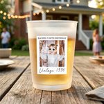 Gepersonaliseerde Vintage Foto Frosted Food-Grade Plastic Beker met Tekst en Titel Set van 10 Verjaardagsfeestje Cadeau voor Vrienden Familie