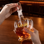Personalised Funny Middle Finger Whiskey Decanter Set with Name Daily Use Father's Day Gift for Whiskey Lover Dad