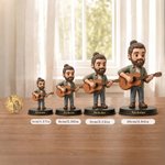 Personalized 3D Guitarist Photo Figurine Ornament with Base and Text Desk Decoration Birthday Gift for Guitar Player Music Lover
