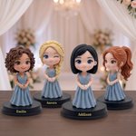 Personalised 3D Bridesmaid Photo Figurine Ornament with Text Desk Decoration Wedding Bachelorette Party Gift for Bridesmaid