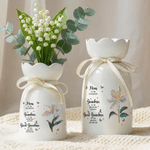 Personalisierte Geburt Blume Keramikvase mit Namen Geburtstag Jahrestag Geschenk für Mama Oma
