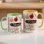 Gepersonaliseerd Lesplan Appel Kristallijn Glinsterende Effect 11 oz 15 oz Keramische Mok met Naam Dagelijks Gebruik Lerarendag Verjaardagscadeau voor leraren