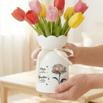 Personalisierte Geburt Blume Keramikvase mit Namen Geburtstag Jahrestag Geschenk für Mama Oma