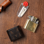 Personalized Engraved Monogram Sandalwood Lighter Kit with Initial Name and Box Daily Use Wedding Birthday Gift for Men Groomsmen