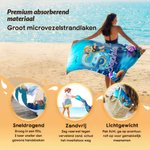 Gepersonaliseerd strandlaken met cartoon duikfiguur initiaal en naam zacht sneldrogend voor vakantie strand zwembad verjaardagscadeau voor kinderen