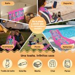 Toalla de playa personalizada extragrande de secado rápido con nombre y letras florales vibrantes regalo de cumpleaños para mujer y familia