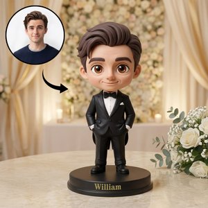 Ornamento personalizzato della statuetta 3D degli sposi con testo Decorazione da scrivania Regalo di nozze singolo per gli sposi