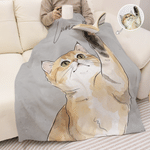 Personalisierte Decke mit Aquarell Tierporträt | Foto in Cartoon-Illustration verwandeln | Wohndeko | Winter Weihnachtsgeschenk für Frauchen Herrchen