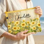 Personalised Birth Flower Waterproof Large Capacity Pool Beach Bag with Name Daily Use Birthday Summer Vocation Party Gift for Women