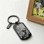 Personalised Soccer Basketball Sport National Flag Keychain with Title and Name Father's Day Game Day Gift for Dad Husband Grandpa