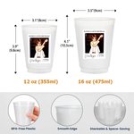 Gepersonaliseerde Vintage Foto Frosted Food-Grade Plastic Beker met Tekst en Titel Set van 10 Verjaardagsfeestje Cadeau voor Vrienden Familie