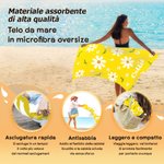 Telo mare personalizzato con margherita e nome, ad asciugatura rapida, morbido e sovradimensionato, perfetto per estate - Regalo per amici