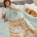 Personalisierte Decke mit Aquarell Tierporträt | Foto in Cartoon-Illustration verwandeln | Wohndeko | Winter Weihnachtsgeschenk für Frauchen Herrchen