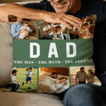 Personalised Multicolour 6 Photos Soft Cushion Cover with Name and Title Daily Use Mother's Day Father's Day Birthday Gift for Dad Mom Grandpa