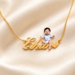 Personalised Heart Photo Design Necklace with Name Dainty Jewellery Birthday Anniversary Mother's Day Gift for Mom Grandma