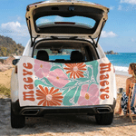 Serviette de plage magnétique surdimensionnée à motif floral multicolore, séchage rapide et personnalisée avec prénom – Cadeau d'anniversaire ou pour les vacances d'été, pour un ami ou un membre de la
