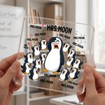 Personalized Cute Penguin Teacher Acrylic Plaque with Texr Teacher's Day Birthday Gift for Teacher
