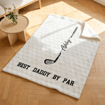 Personalised Best Dad Grandpa By Par Golf Club Soft Throw Blanket with Text and 1-14 Names Home Decor Father's Day Gift for Father Grandfather