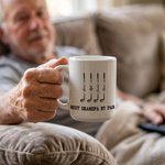 Personalized Best Dad By Par Golf Club 11/15 oz Ceramic Coffee Mug with 1-7 Names Birthday Father's Day Gift for Father Grandpa Golf Lover