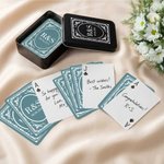 Cadre floral personnalisé Initiale Date Carte à jouer mémorable avec boîte Cadeau d'anniversaire de mariage pour couple Jeunes mariés