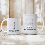 Personalized Best Dad By Par Golf Club 11/15 oz Ceramic Coffee Mug with 1-7 Names Birthday Father's Day Gift for Father Grandpa Golf Lover