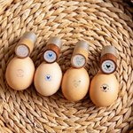 Personalised Chicken Theme Wooden Egg Stamp with Food Grade Ink Text and Gift Box Daily Use Birthday Gift for Family Farmer Breeder