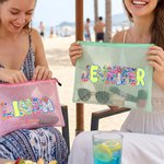 Bolsa de playa y piscina personalizada con nombre artístico impermeable libre de arena regalo vacaciones de verano para mujer