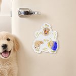 Personalised Play Eat Sleep Poop Pet's One Day Glossy Acrylic Fridge Magnet with Pet Portrait Home Decor Pet Birthday Party Gift for Pet Owner