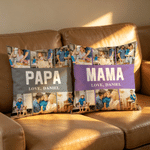 Personalised Multicolour 6 Photos Soft Cushion Cover with Name and Title Daily Use Mother's Day Father's Day Birthday Gift for Dad Mom Grandpa