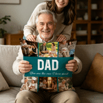 Personalised Multicolour 6 Photos Soft Cushion Cover with Name and Title Daily Use Mother's Day Father's Day Birthday Gift for Dad Mom Grandpa