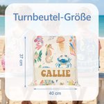 Personalisierte Cartoon-Meerestiere Strandtuch | mit Namen | optionaler Turnbeutel | schnelltrocknend | Geburtstag Geschenk für Familie Kinder