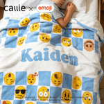 Personalized Playful emoji Colored Checkerboard Soft Throw Blanket with Name Home Decor Birthday Gift for Friends Kids Family | Callie × emoji ™